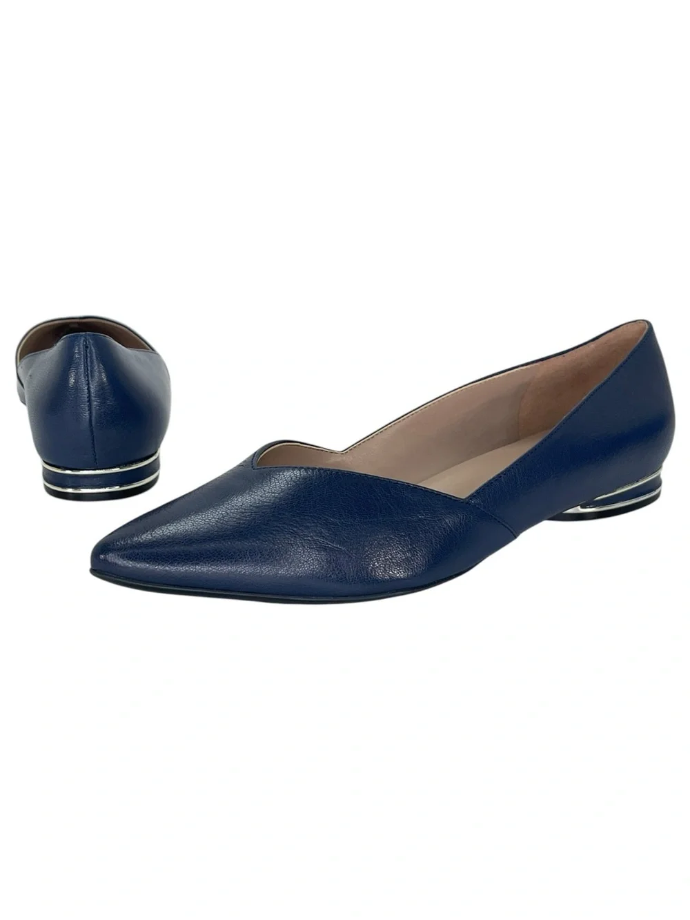 Naturalizer Havana Midnight Blue Leather Womens Flats Size 8.5M